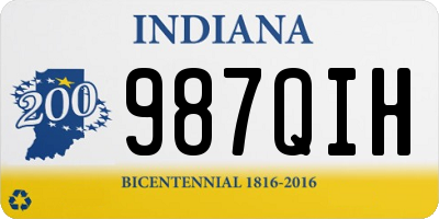 IN license plate 987QIH