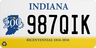 IN license plate 987QIK