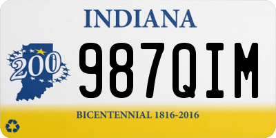 IN license plate 987QIM