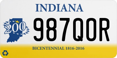IN license plate 987QOR