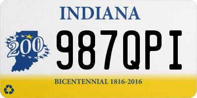 IN license plate 987QPI