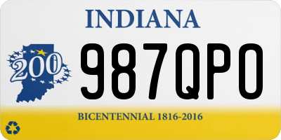 IN license plate 987QPO