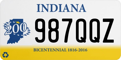 IN license plate 987QQZ