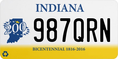 IN license plate 987QRN