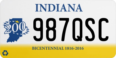 IN license plate 987QSC