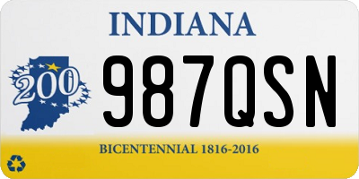 IN license plate 987QSN