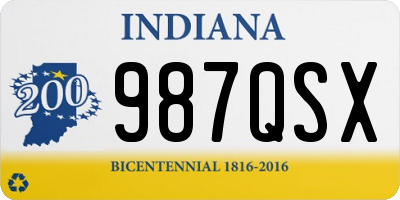 IN license plate 987QSX