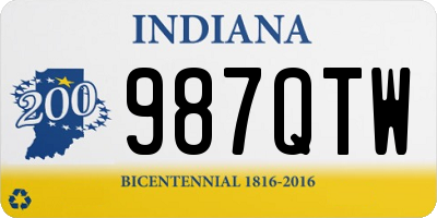 IN license plate 987QTW