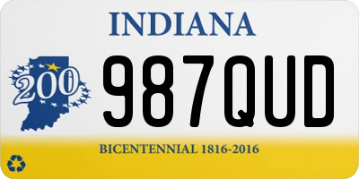 IN license plate 987QUD