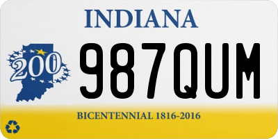 IN license plate 987QUM