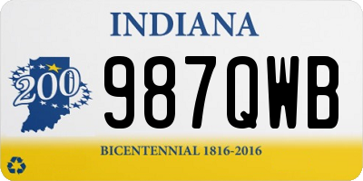 IN license plate 987QWB