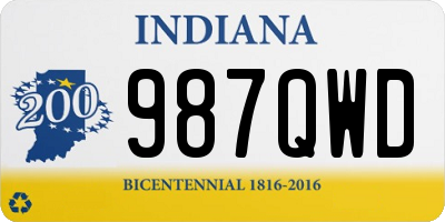 IN license plate 987QWD