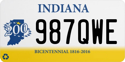 IN license plate 987QWE