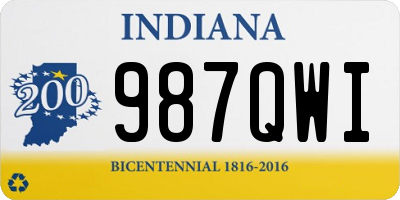 IN license plate 987QWI