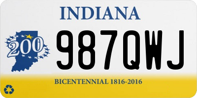 IN license plate 987QWJ