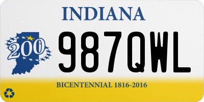 IN license plate 987QWL