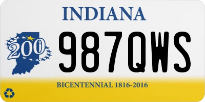 IN license plate 987QWS