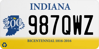 IN license plate 987QWZ