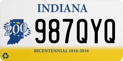 IN license plate 987QYQ