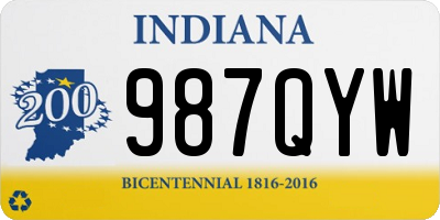 IN license plate 987QYW