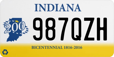 IN license plate 987QZH