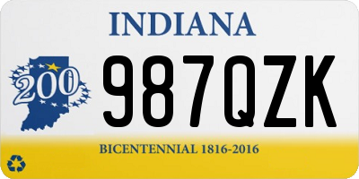 IN license plate 987QZK