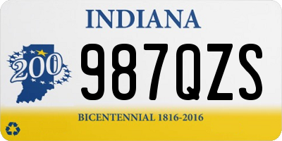 IN license plate 987QZS