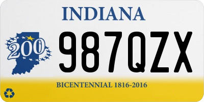 IN license plate 987QZX