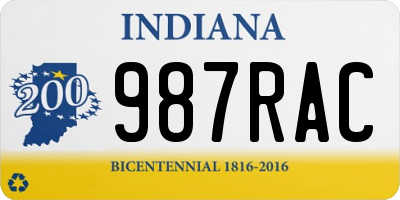 IN license plate 987RAC