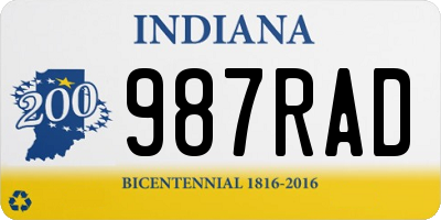 IN license plate 987RAD