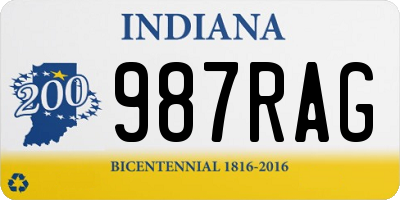 IN license plate 987RAG