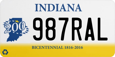 IN license plate 987RAL