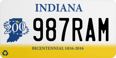 IN license plate 987RAM