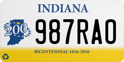 IN license plate 987RAO