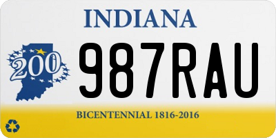 IN license plate 987RAU