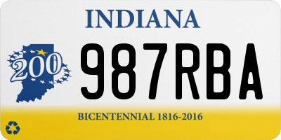 IN license plate 987RBA