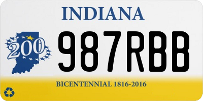 IN license plate 987RBB