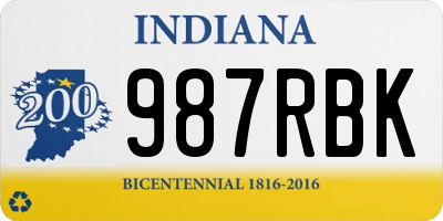 IN license plate 987RBK