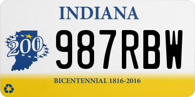 IN license plate 987RBW