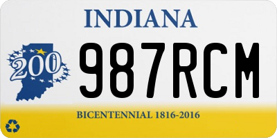 IN license plate 987RCM