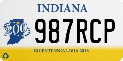 IN license plate 987RCP