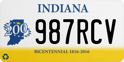 IN license plate 987RCV