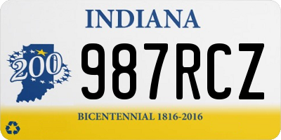 IN license plate 987RCZ