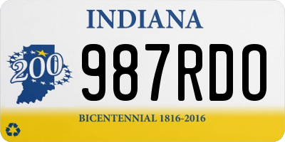 IN license plate 987RDO