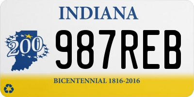 IN license plate 987REB