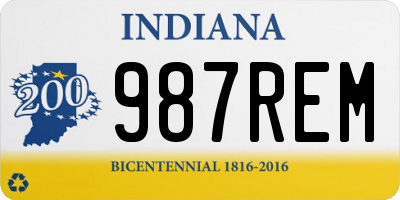 IN license plate 987REM