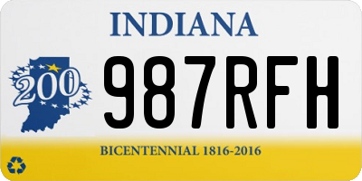 IN license plate 987RFH