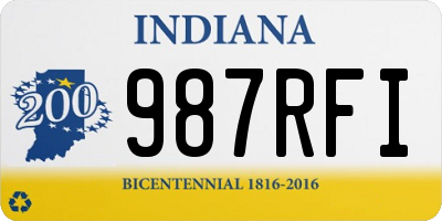 IN license plate 987RFI