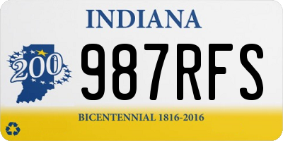 IN license plate 987RFS