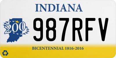 IN license plate 987RFV